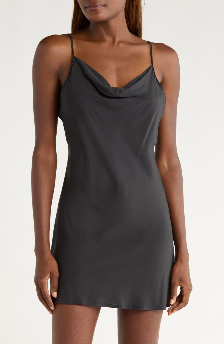 Natori Sleek Chemise, Main, color, Black