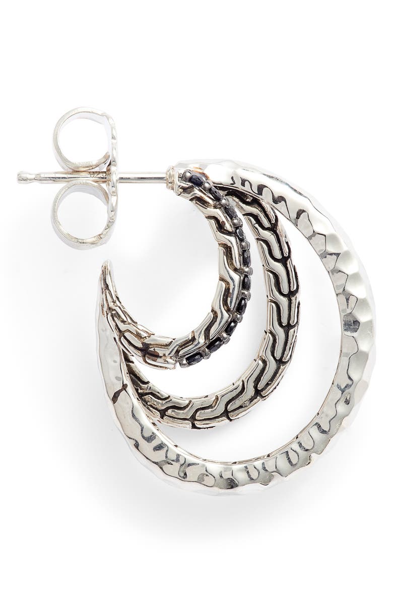 John Hardy Classic Chain Hammered Hoop Earrings, Alternate, color,