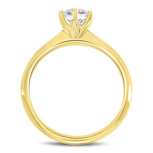 Luvmyjewelry Tesi 14k Yellow Gold Round Shape Lab Grown Diamond Solitaire Ring In 14k Yellow Gold
