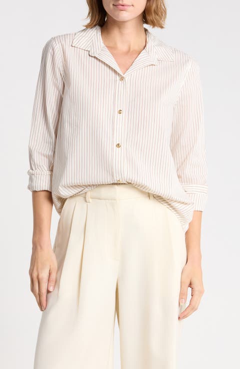 Bentley Stripe Long Sleeve Cotton Button-Up Shirt
