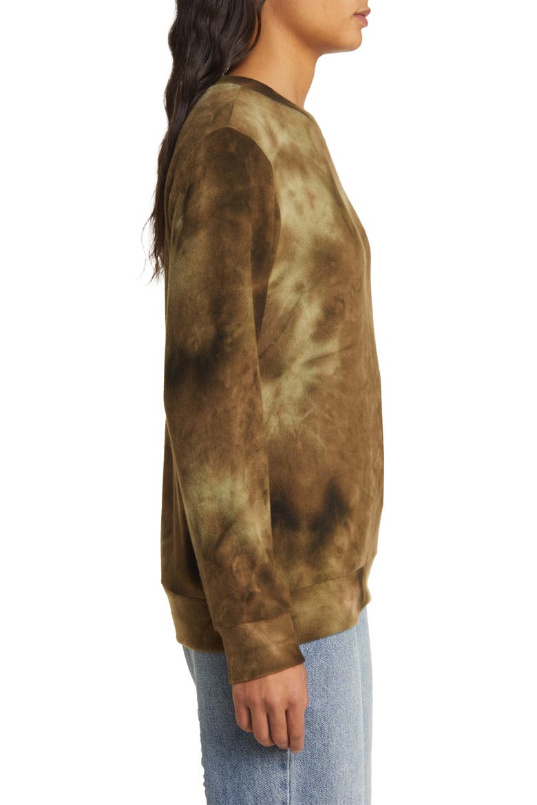Tie Dye Long Sleeve Hacci Knit Top, Alternate, color, OLIVE