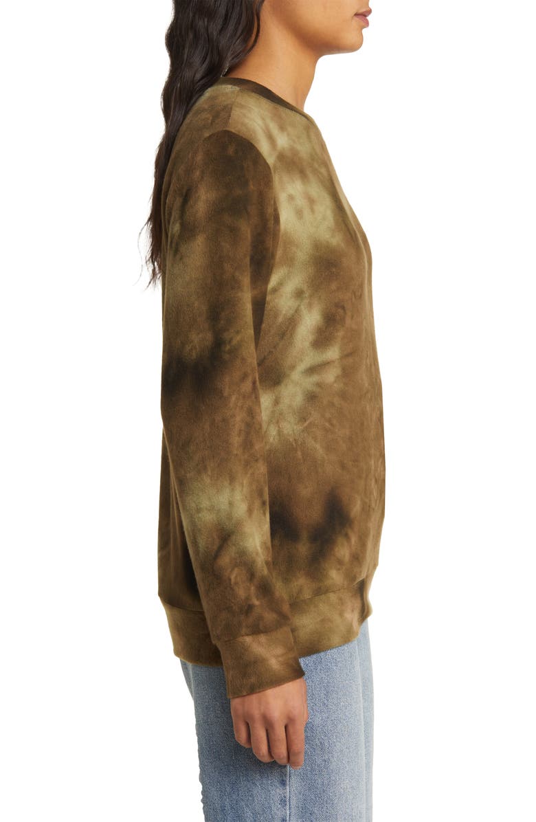 Loveappella Tie Dye Long Sleeve Hacci Knit Top, Alternate, color, Olive