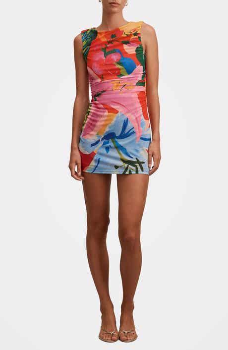Lucille Ruched Mesh Minidress