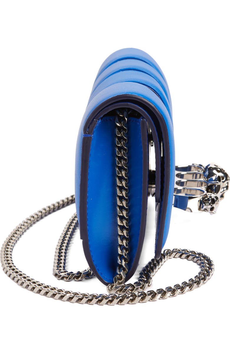 McQueen Slash Cutout Knuckle Leather Clutch, Alternate, color,