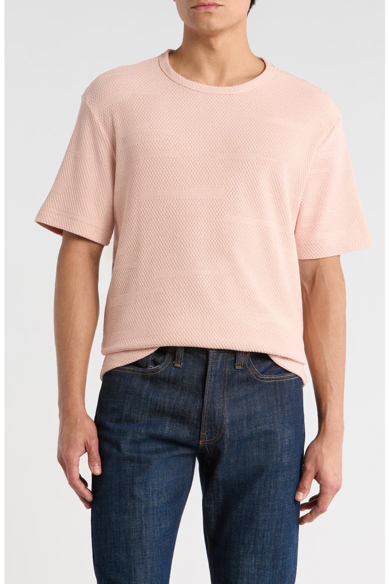 Jacquard Textured T-Shirt, Main, color, ROSE