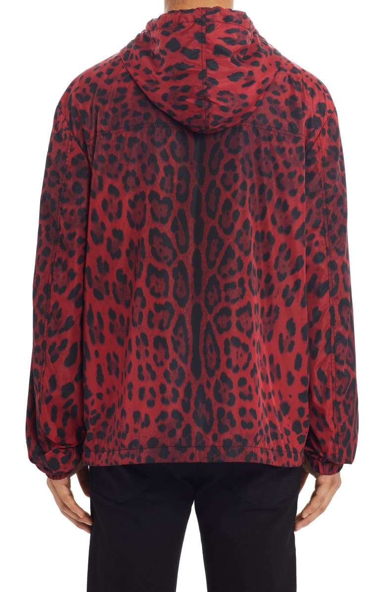 Dolce&Gabbana Logo Leopard Print Nylon Jacket, Alternate, color, 