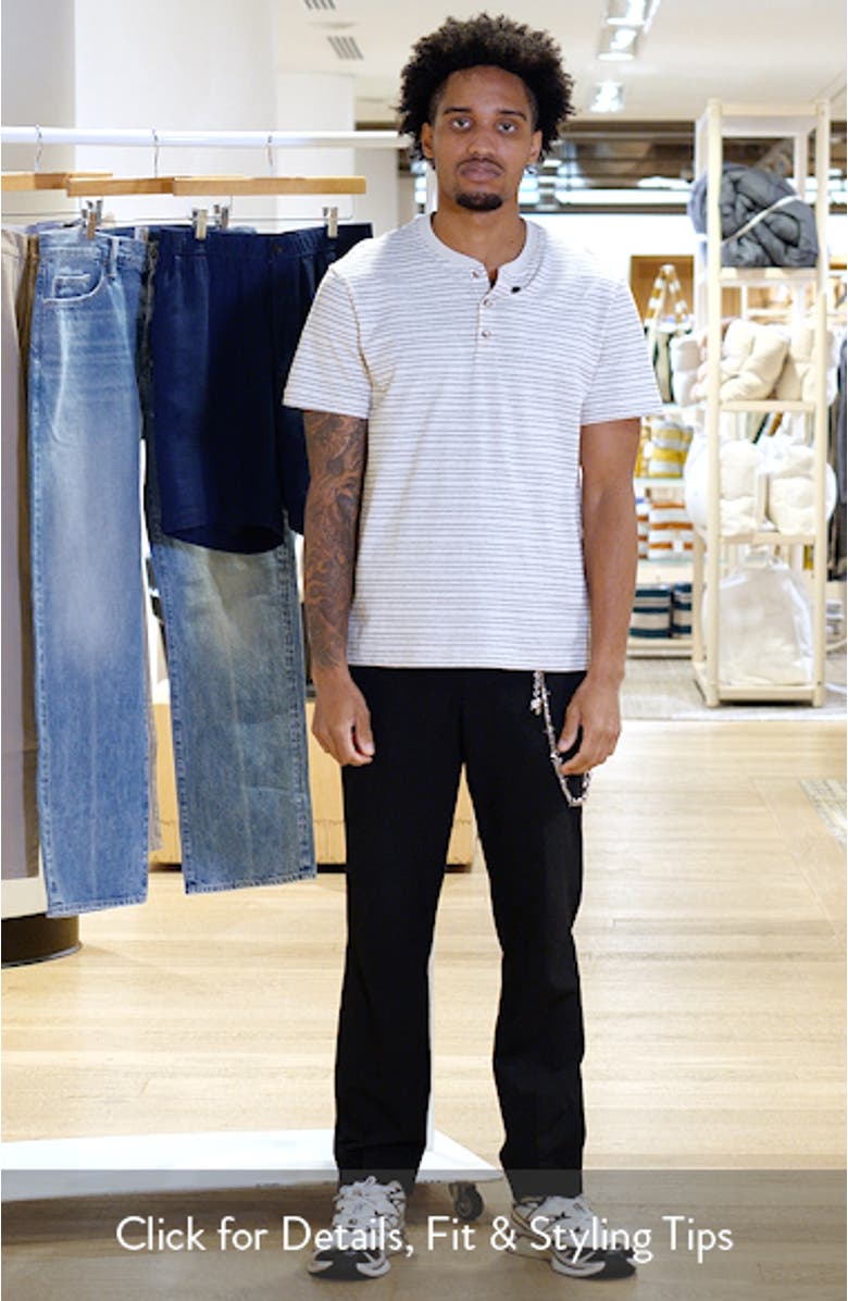 Pinstripe Cotton & Linen Henley, sales video thumbnail