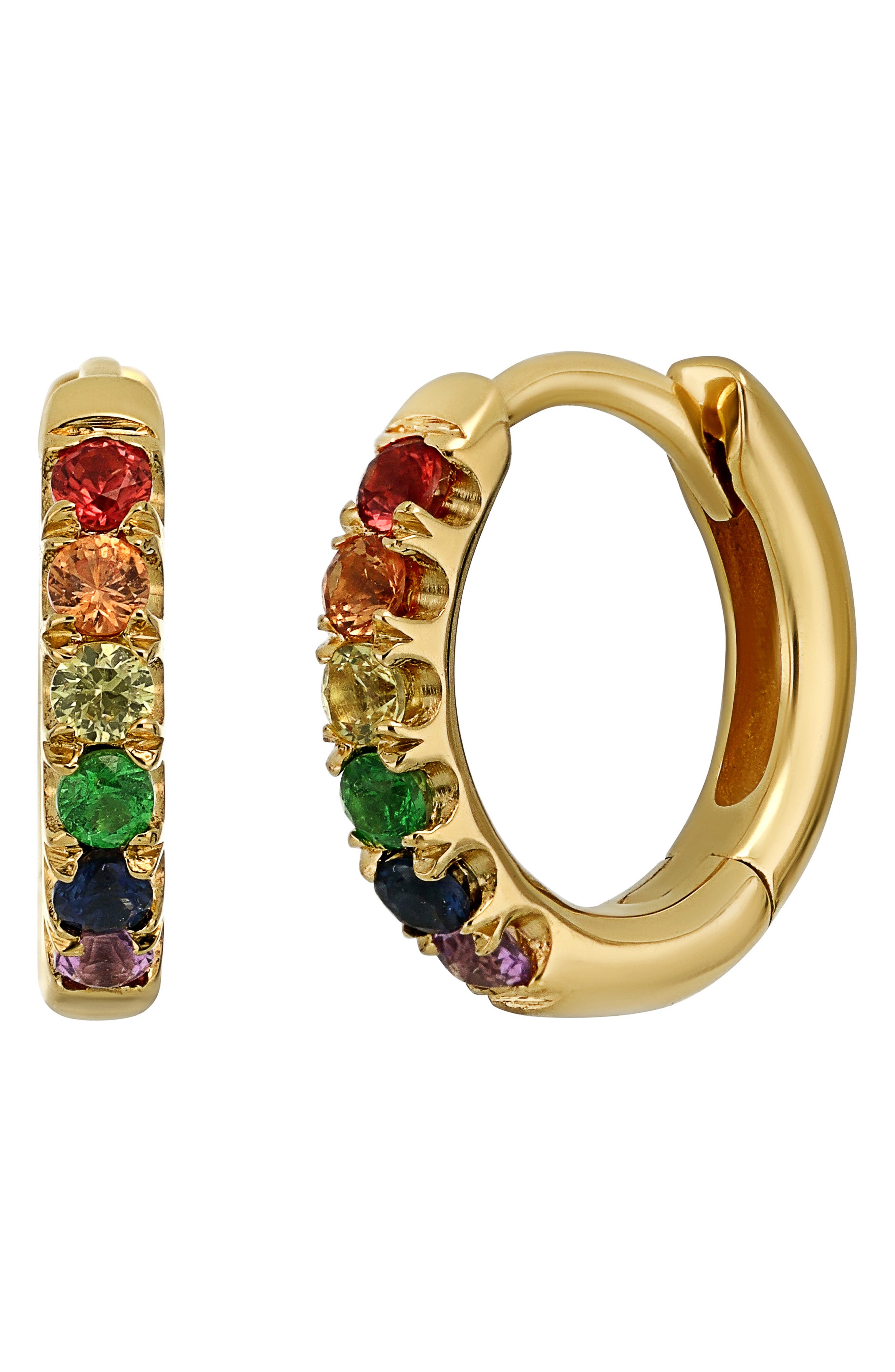 Rainbow Leverback Hoop Earrings – 2.25" Big Hoops, 2mm Thin Wire, Lightweight