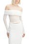 Adoni Off the Shoulder Embroidered Sheer Mesh Top