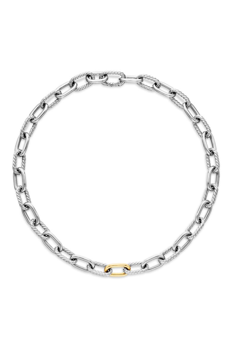 DY Madison® Chain Necklace in Sterling Silver with 18K Yellow Gold, 11mm, Alternate, color, GOLD/ SILVER