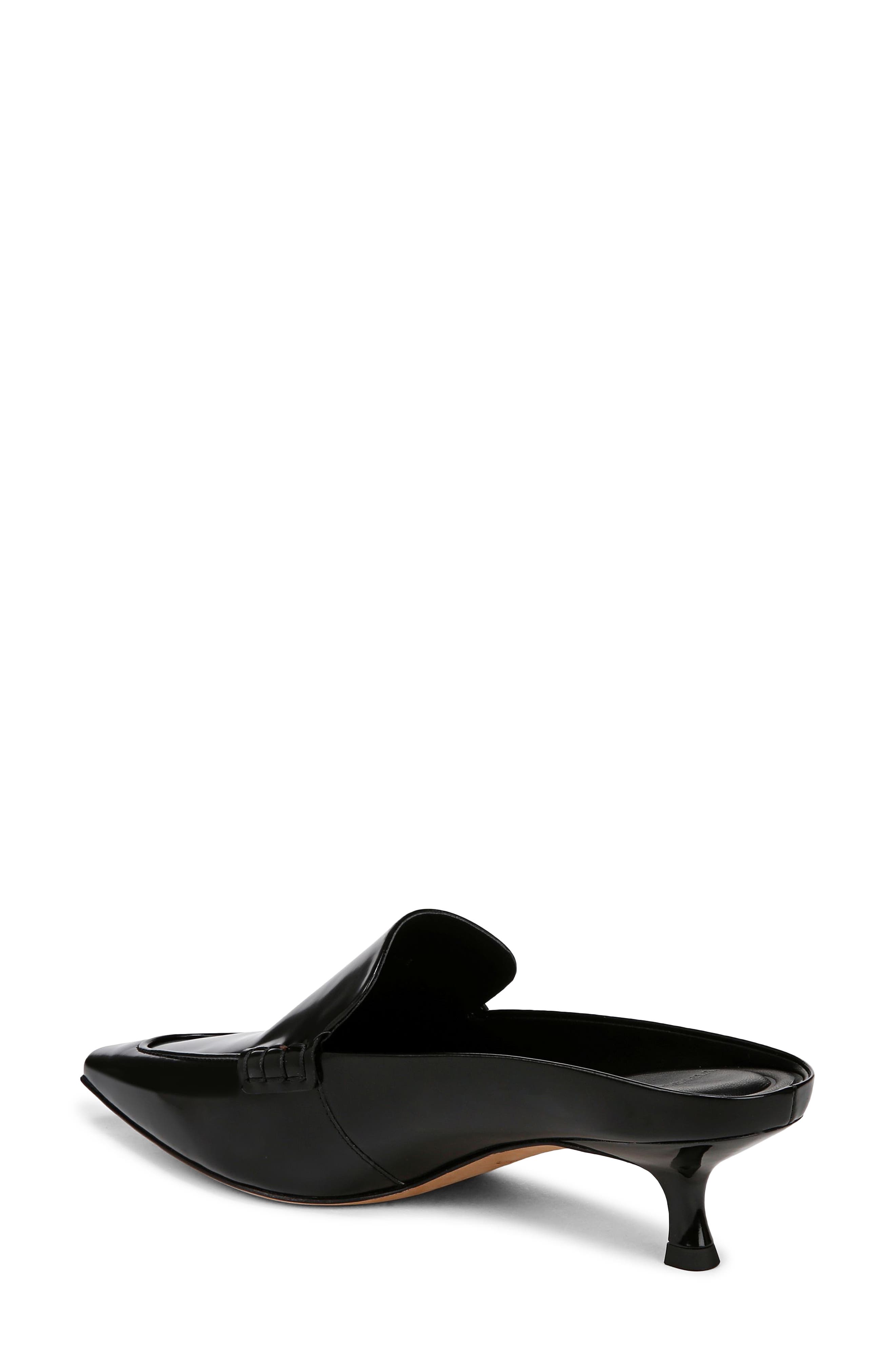 Vince Samy Pointed Toe Kitten Heel Loafer Mule, Alternate, color, Black