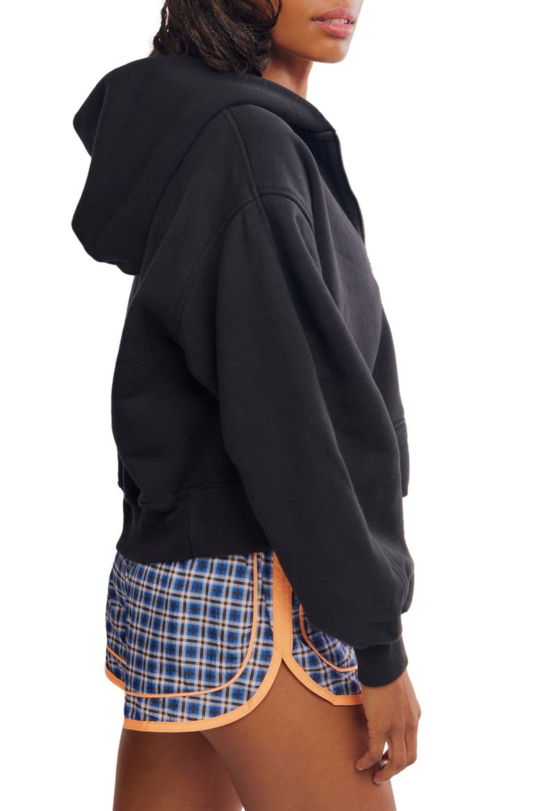 FP Movement A Cut Above Cotton Zip Hoodie, Alternate, color, BLACK