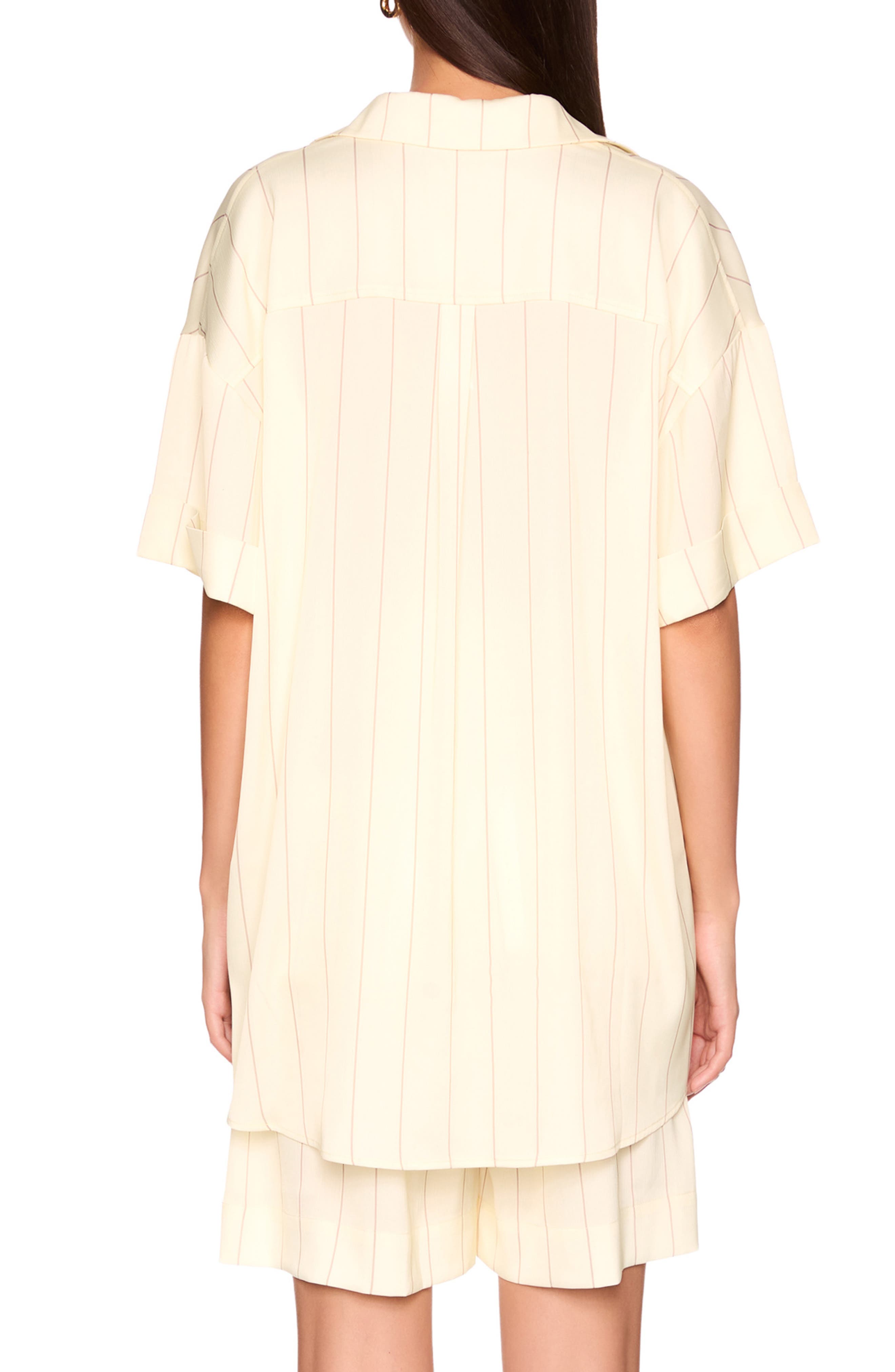 Oversize Stripe Button-Up Shirt - image 2