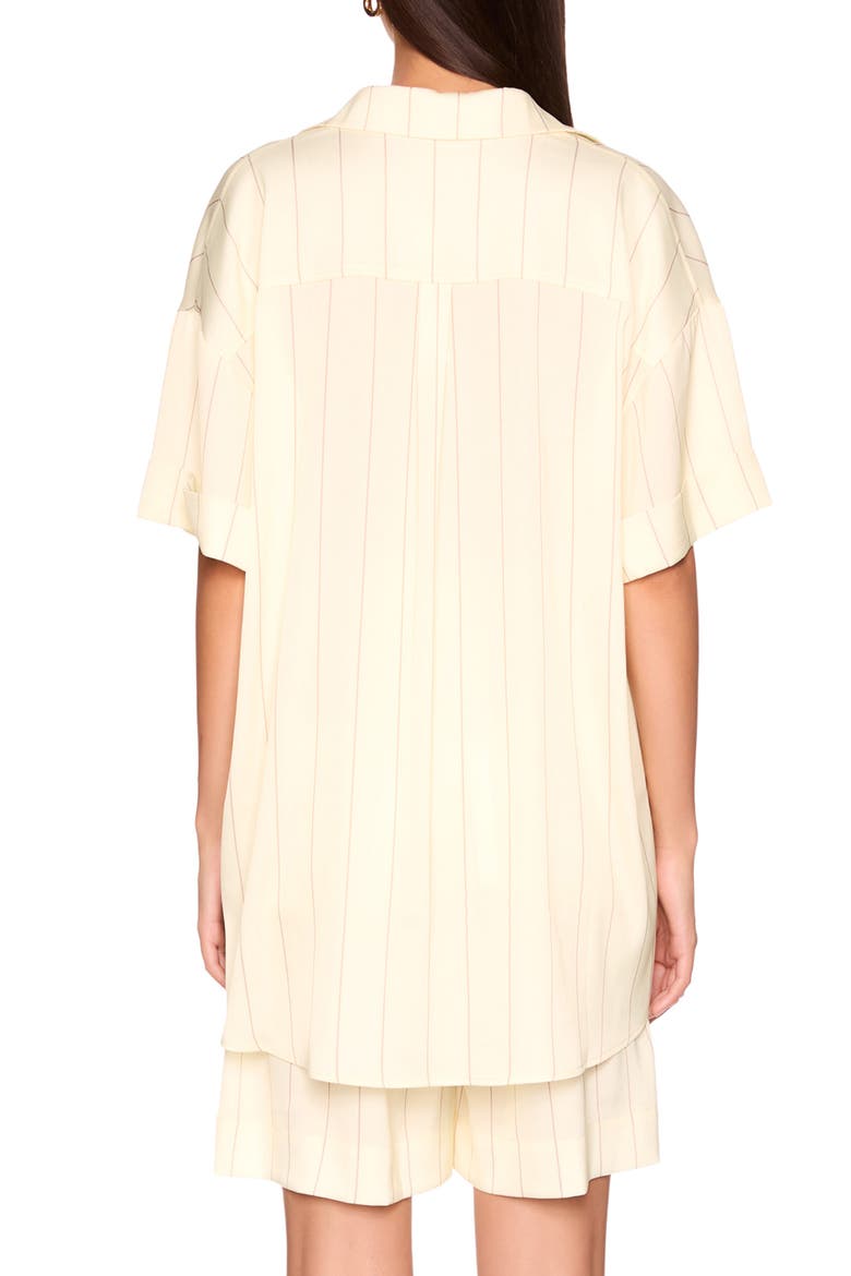 Oversize Stripe Button-Up Shirt, Alternate, color, WHIPPED CREAM