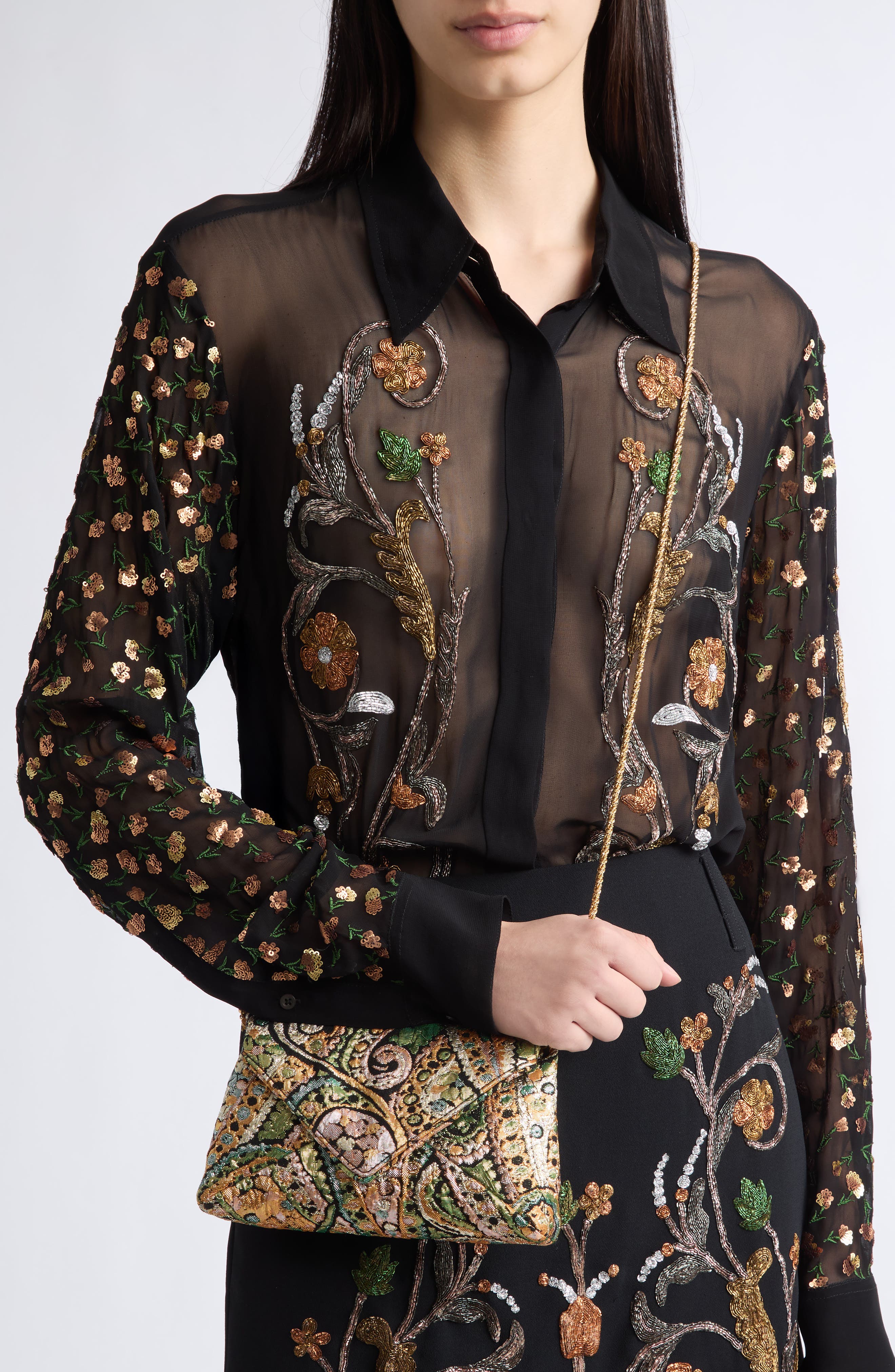 Dries Van Noten Embroidered Envelope Clutch (Women) | Nordstrom