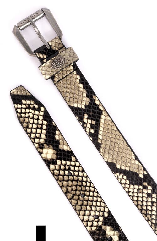 KURT GEIGER KURT GEIGER LONDON STUDDED SNAKESKIN PRINT LEATHER BELT