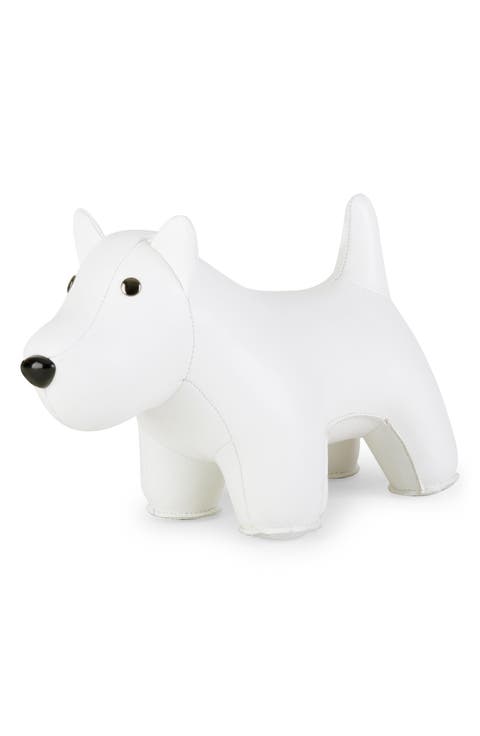 Westie Faux Leather Bookend