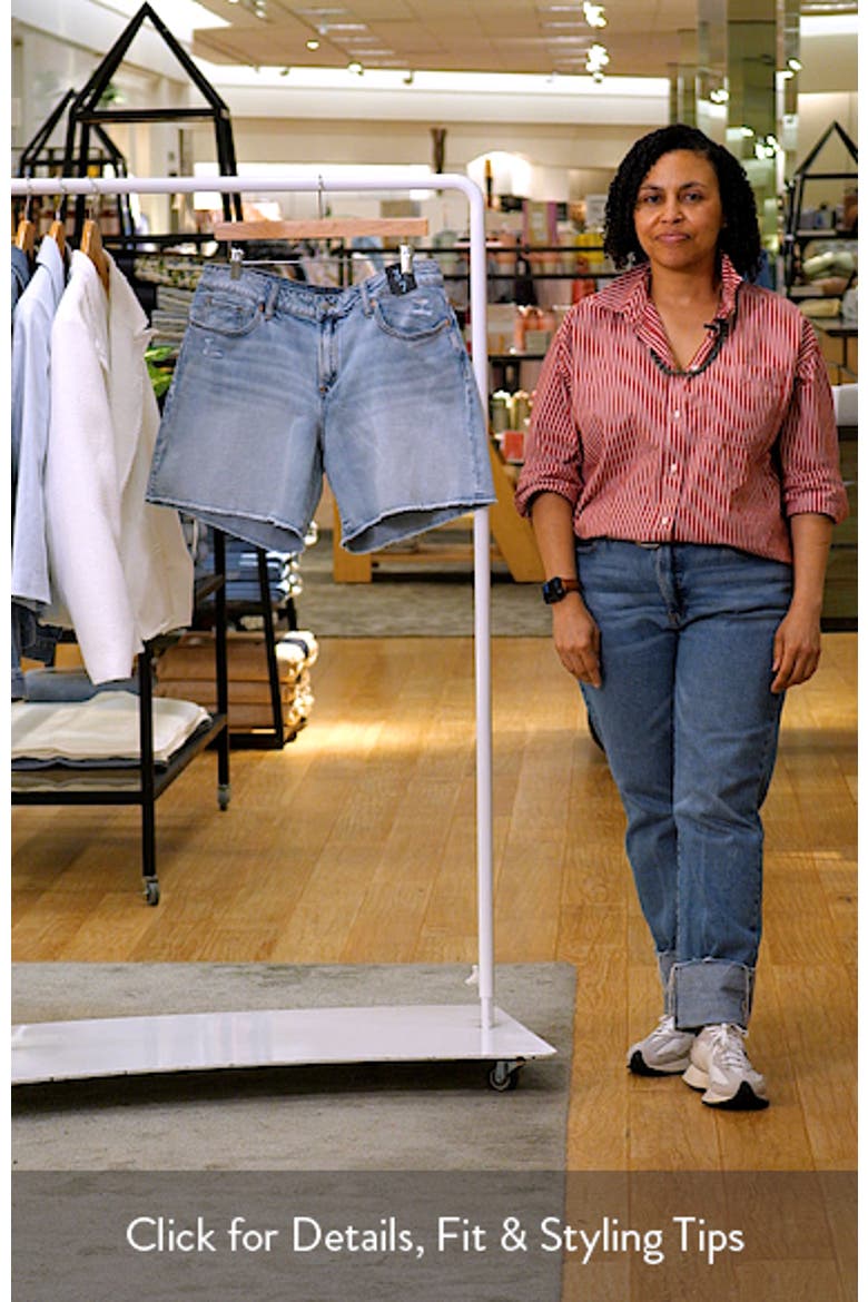 Suki Raw Hem Mid Thigh Denim Shorts video