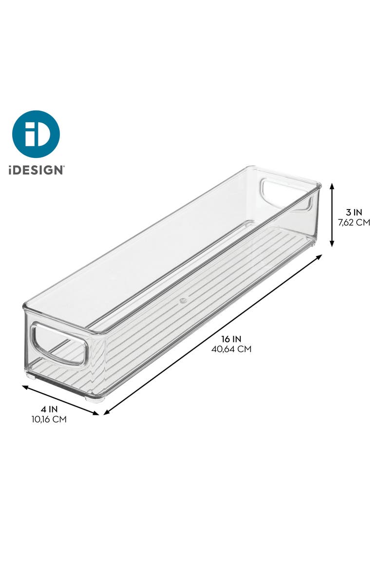 iDesign Stackable Pantry Storage Bins with Handles, Set of 4, Clear, Made in USA, Alternate, color,