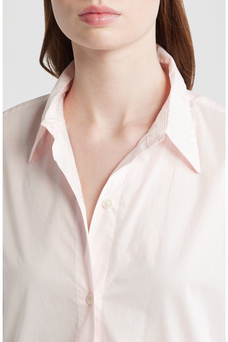 Oversize Cotton Button-Up Shirt, Alternate, color, BABY PINK