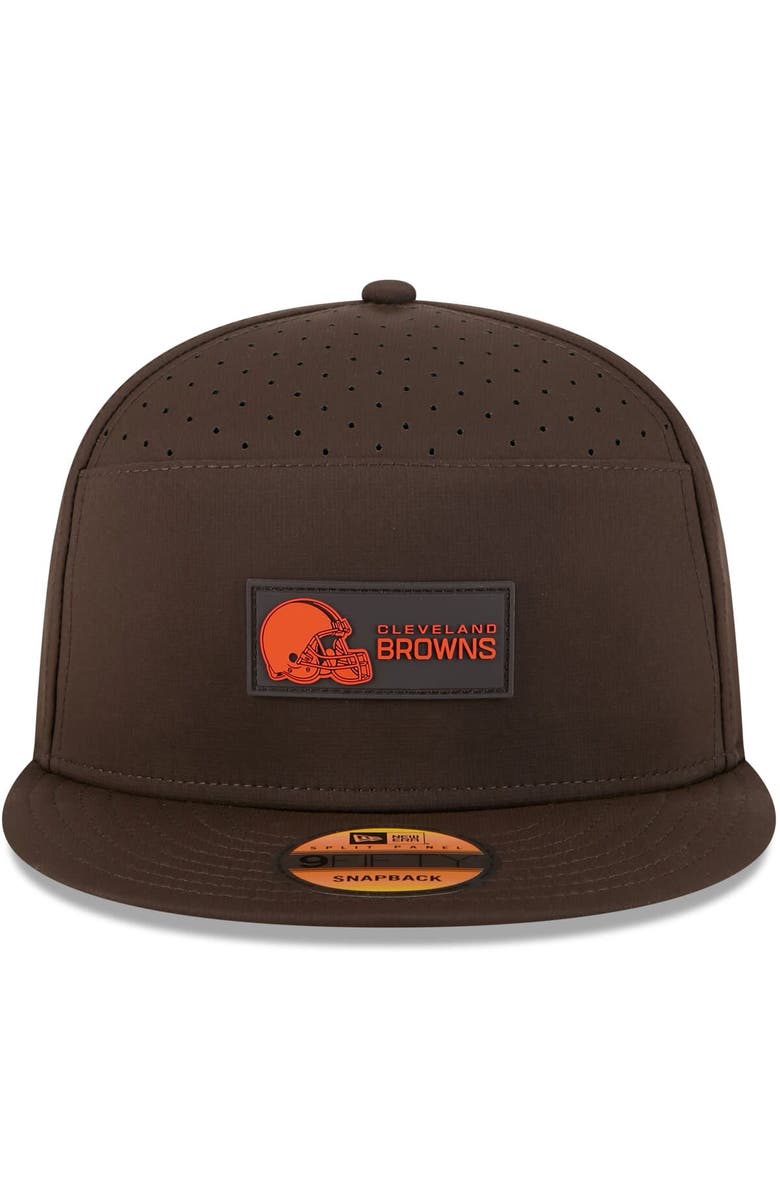 New Era Men's New Era Brown Cleveland Browns 2025 Sideline  Split Panel 9FIFTY Snapback Hat, Alternate, color, 