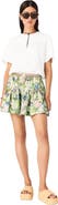 maje Printed ruffled skirt