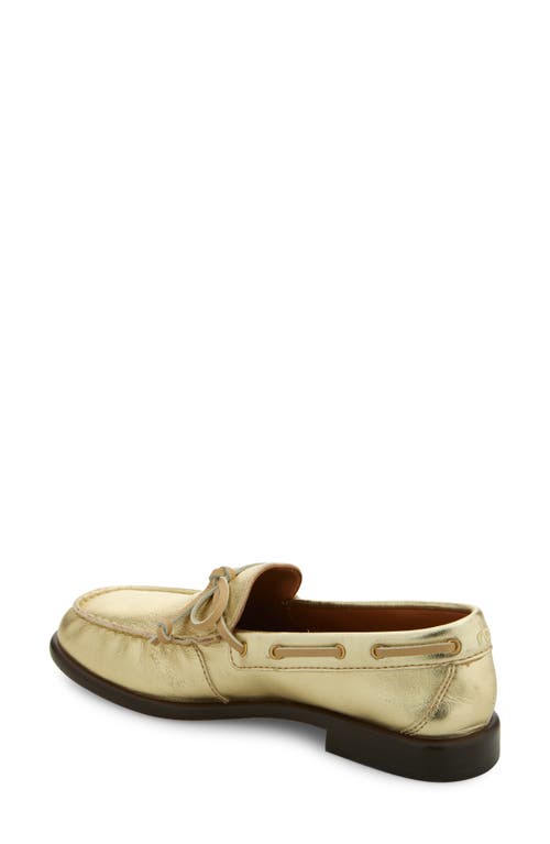 Rag & Bone Carter Metallic Boat Loafers In Gold Leather