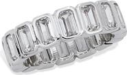 SAVVY CIE JEWELS Bezel Set Emerald Cut CZ Eternity Ring