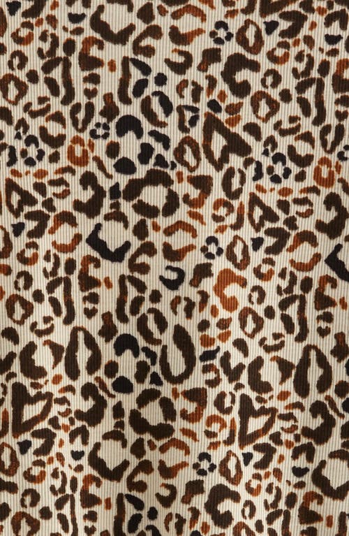 Nordstrom Kids' Print Rib Two-piece Pajamas In Brown