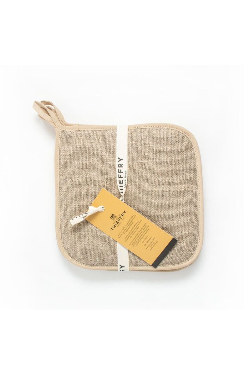 Be Home Thieffry Belgian Linen Potholder, Main, color, Raw Natural