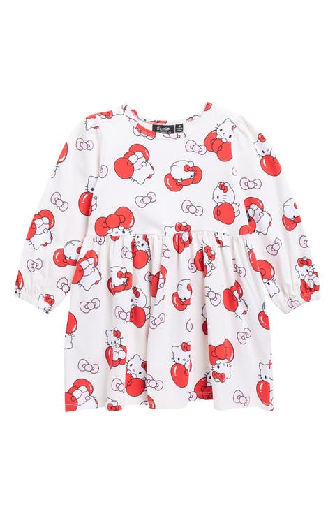 x Hello Kitty® Kids' Long Sleeve Jersey Dress (Toddler, Little Kid & Big Kid)