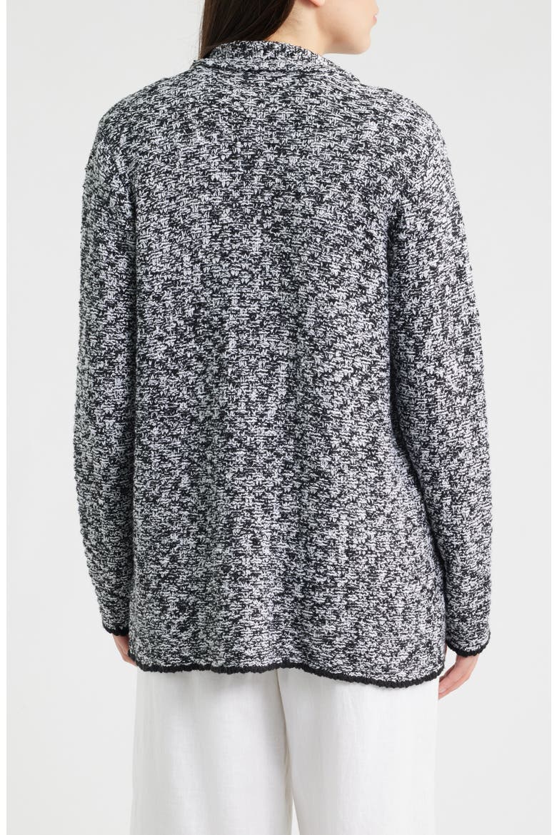 Notch Collar Cardigan, Alternate, color, BLACK/ WHITE