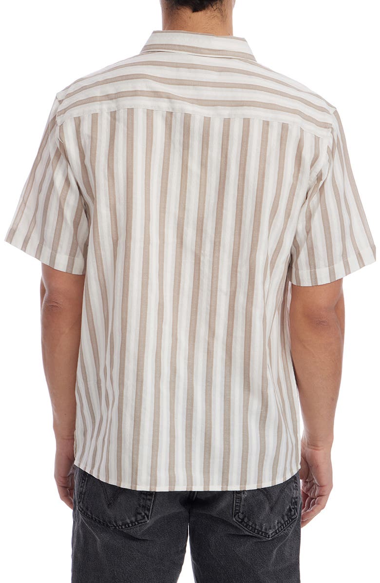 PX Stripe Jacquard Short Sleeve Cotton Button-Up Shirt, Alternate, color, 