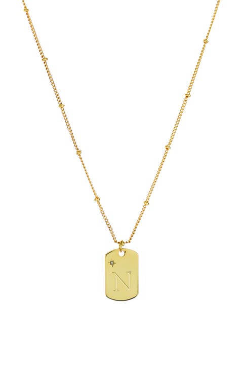 Initial Tag Pendant Necklace
