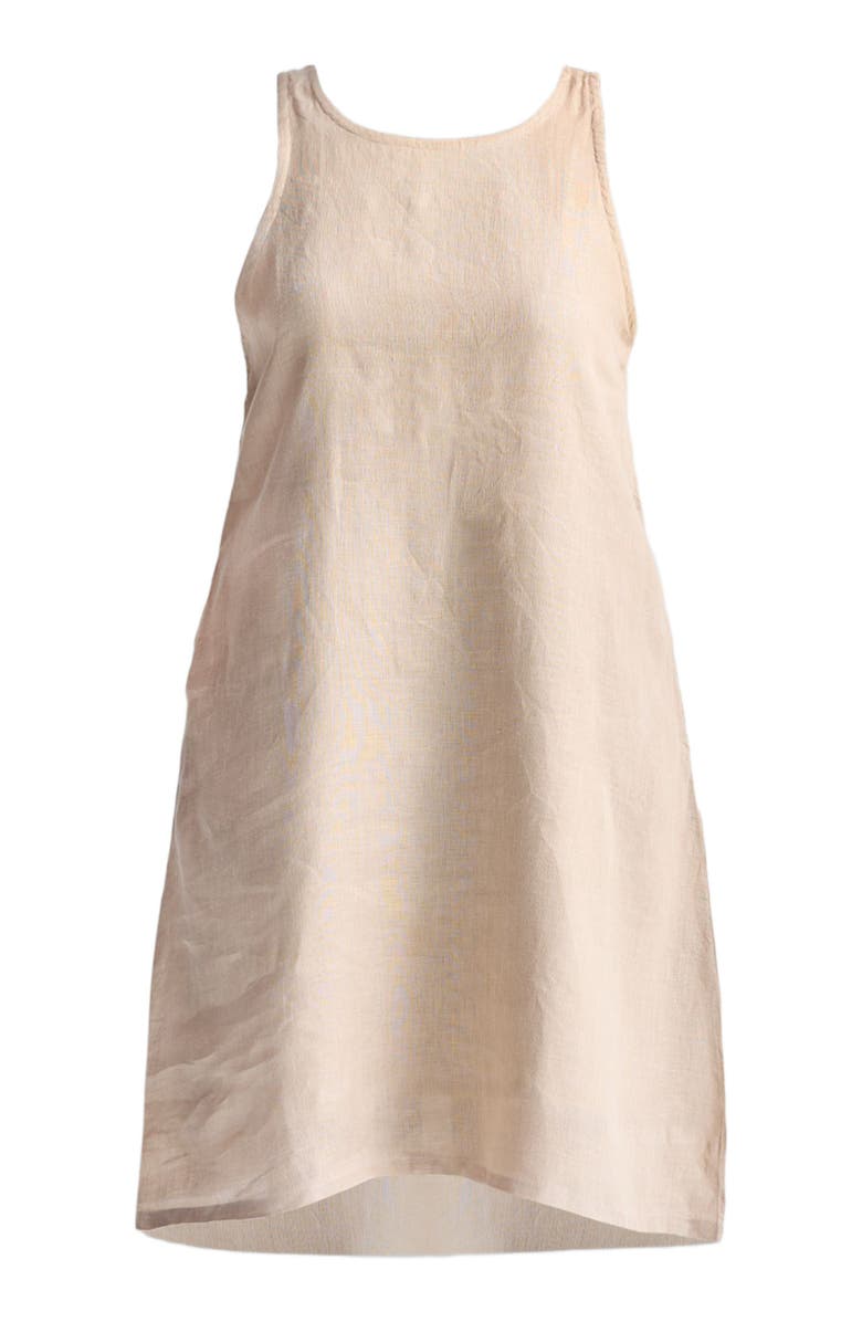 Reistor Hemp Short Dress with Back Lace, Alternate, color, Beige