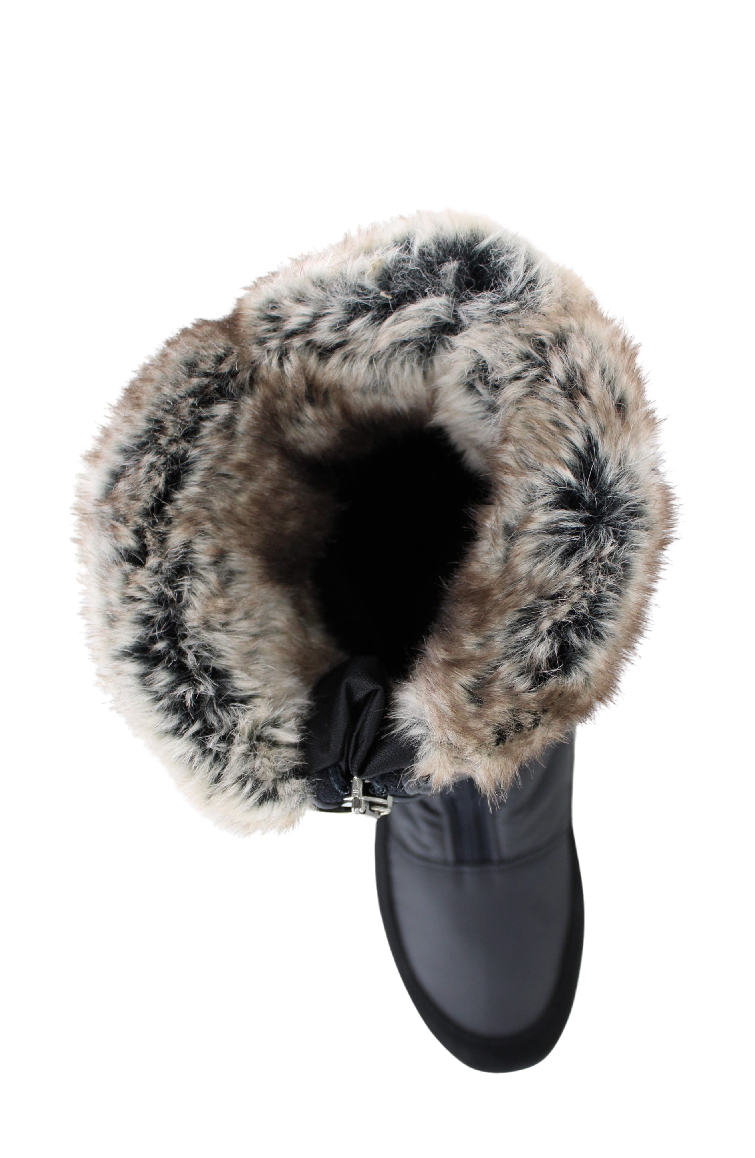 Naot Snow Faux Fur Lined Water Resistant Boot, Alternate, color, Black