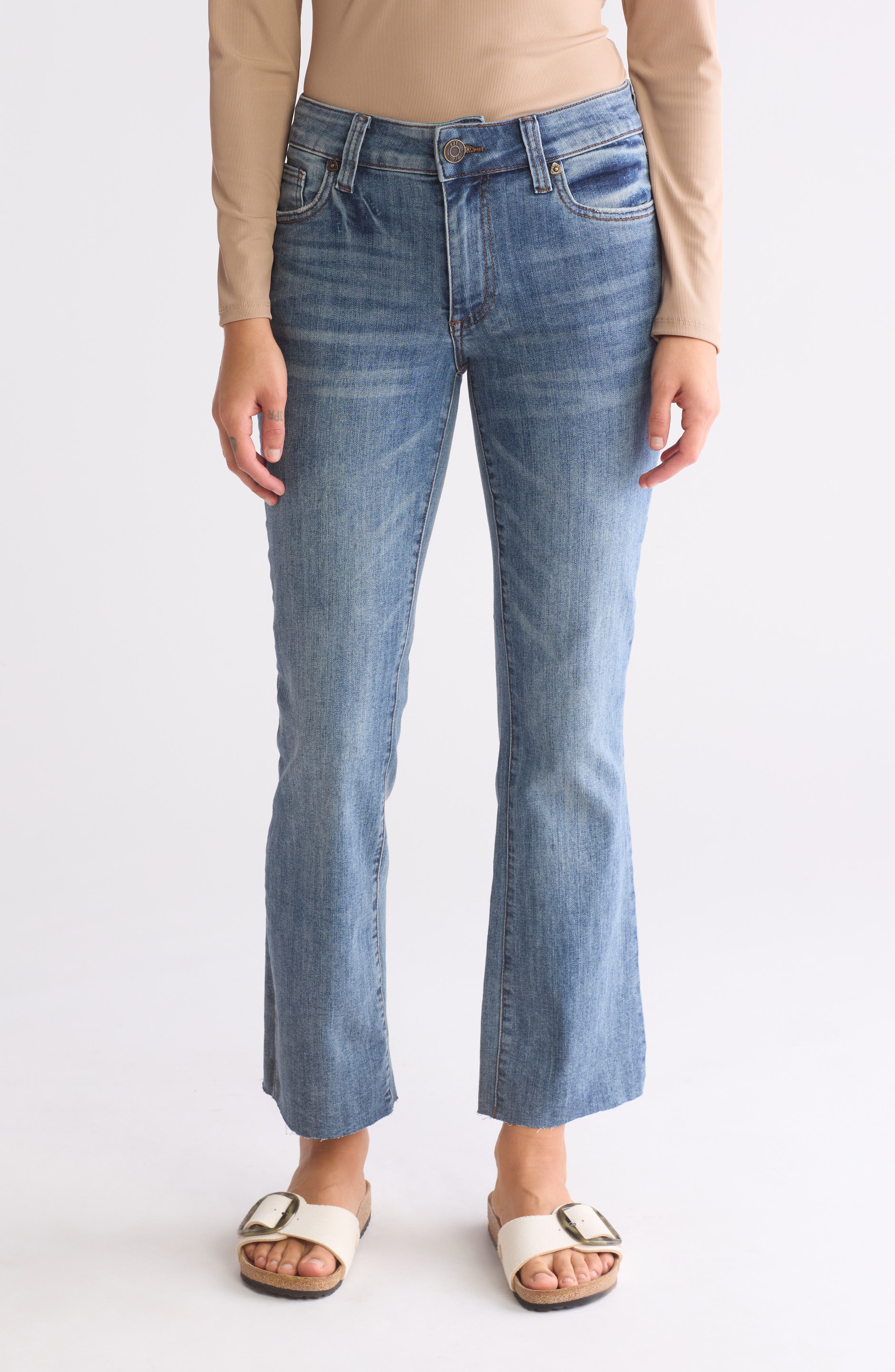KUT from the Kloth Nikki Crop Flare Leg Jeans