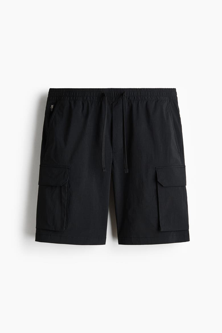 Regular Fit Cargo Shorts, Alternate, color, Black