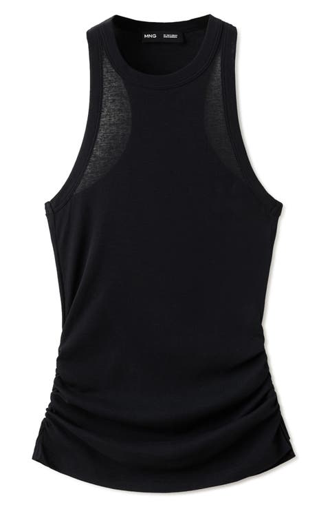 Featuring Hailey Bieber Ruched Cotton Top