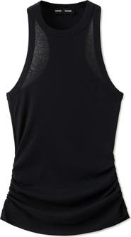 MANGO Starring Hailey Bieber Ruched Cotton Top