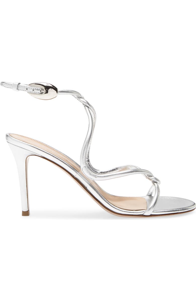 Gianvito Rossi Black Mamba Sandal, Alternate, color, Silver Trasp