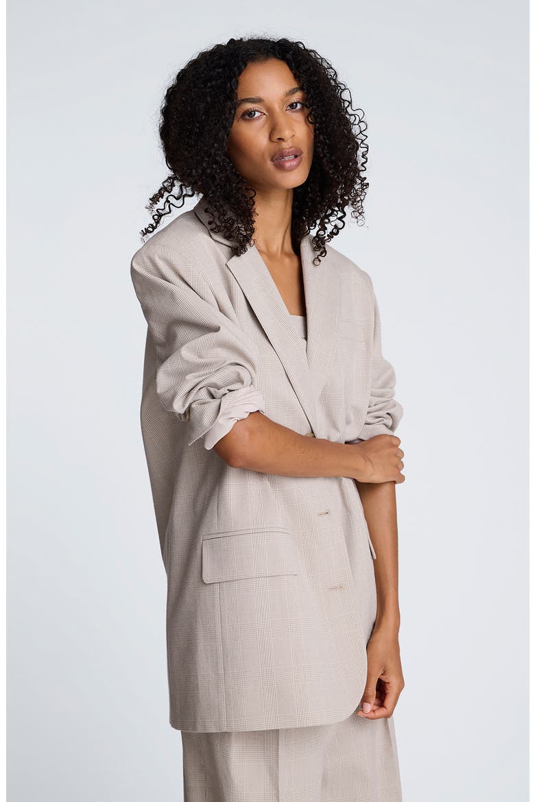 Plaid Oversize Blazer, Alternate, color, STUCCO MULTI