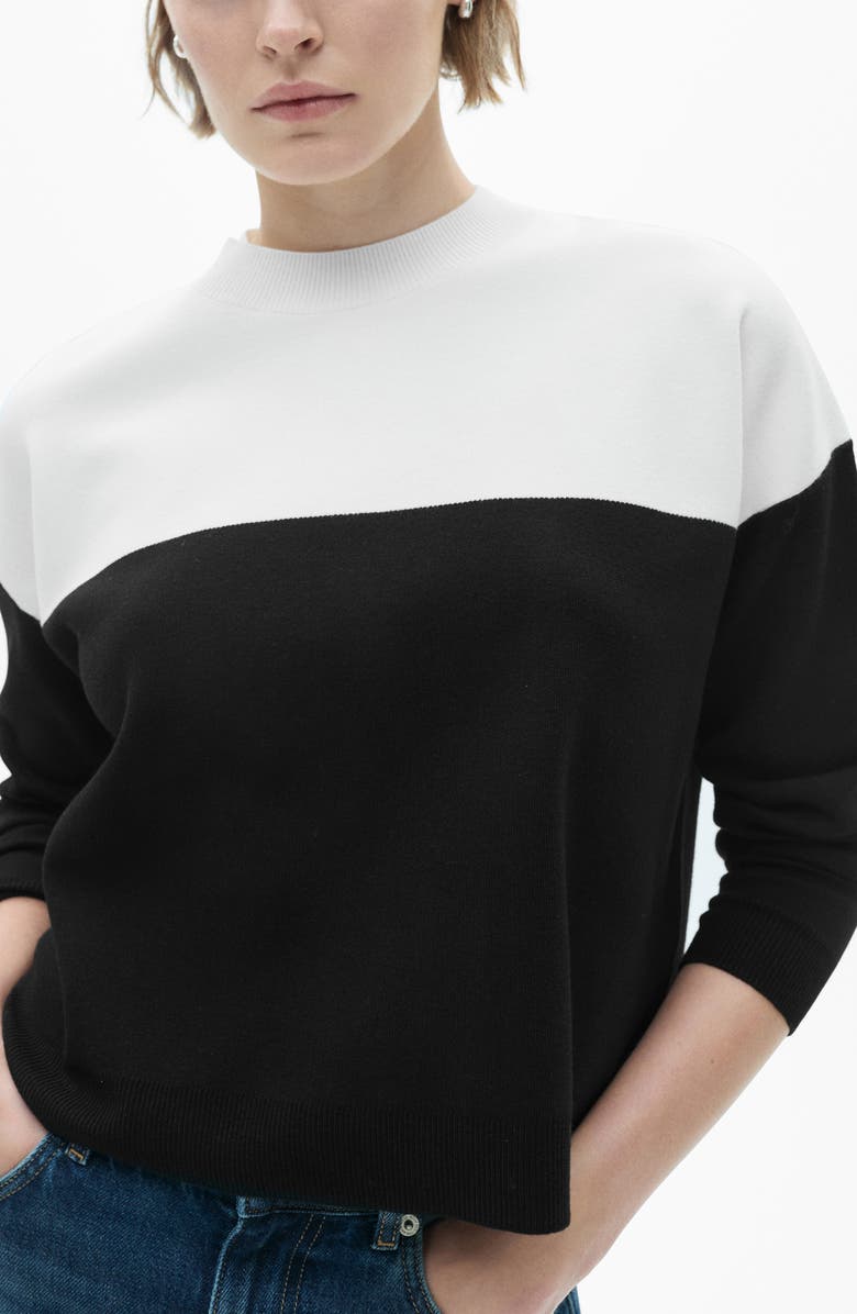 MANGO Colorblock Sweater, Main, color, 