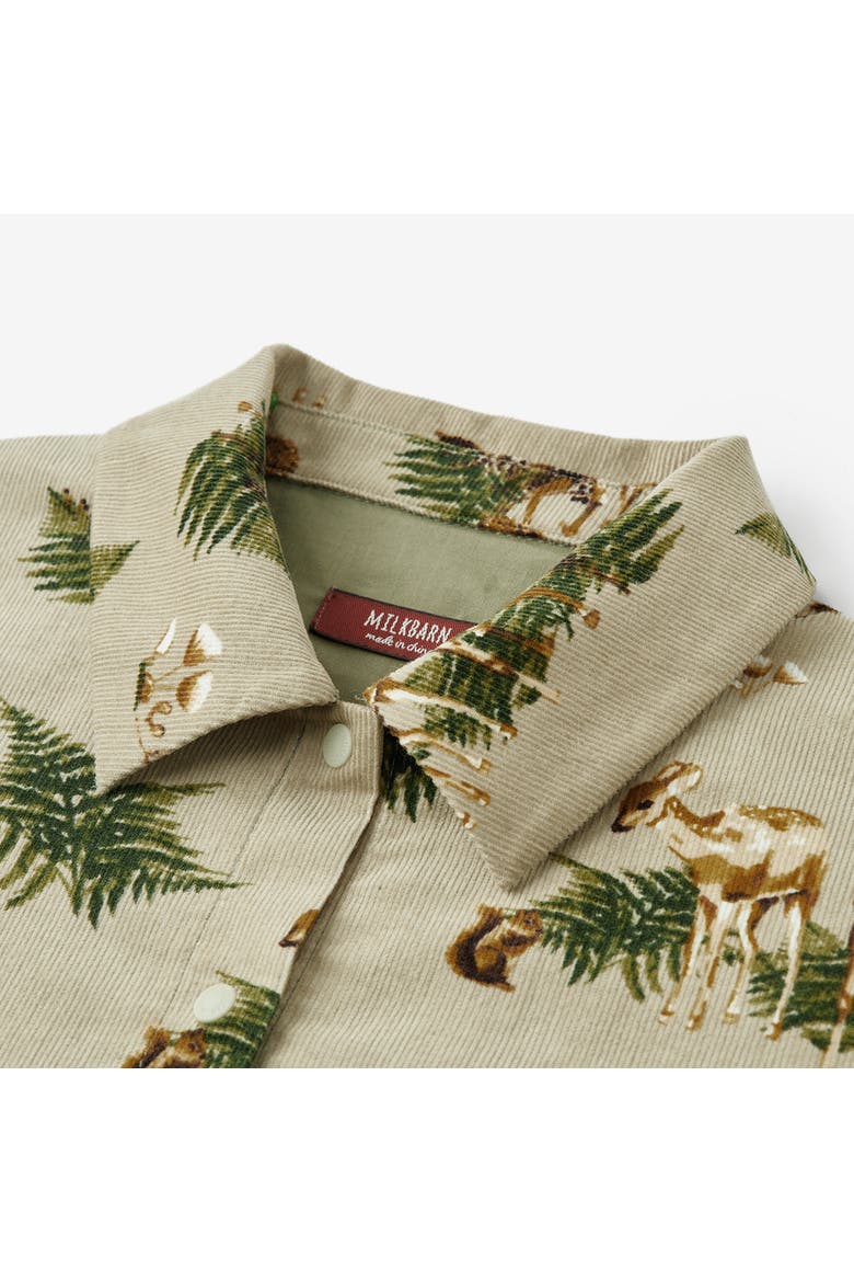 Organic Corduroy Cotton Snap Jumper, Alternate, color, Forest Party