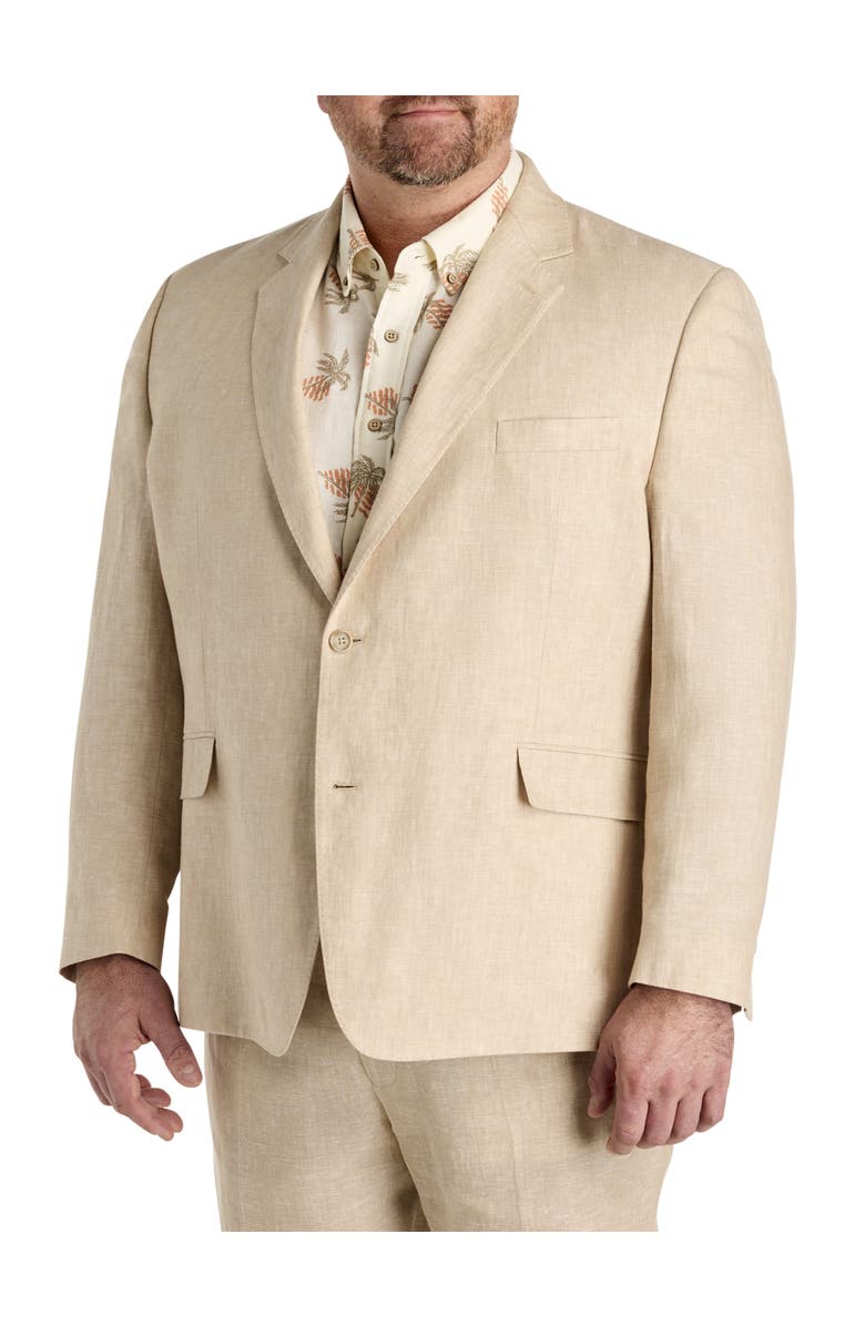 Tallia Big & Tall Linen Suit Jacket, Main, color, Tan