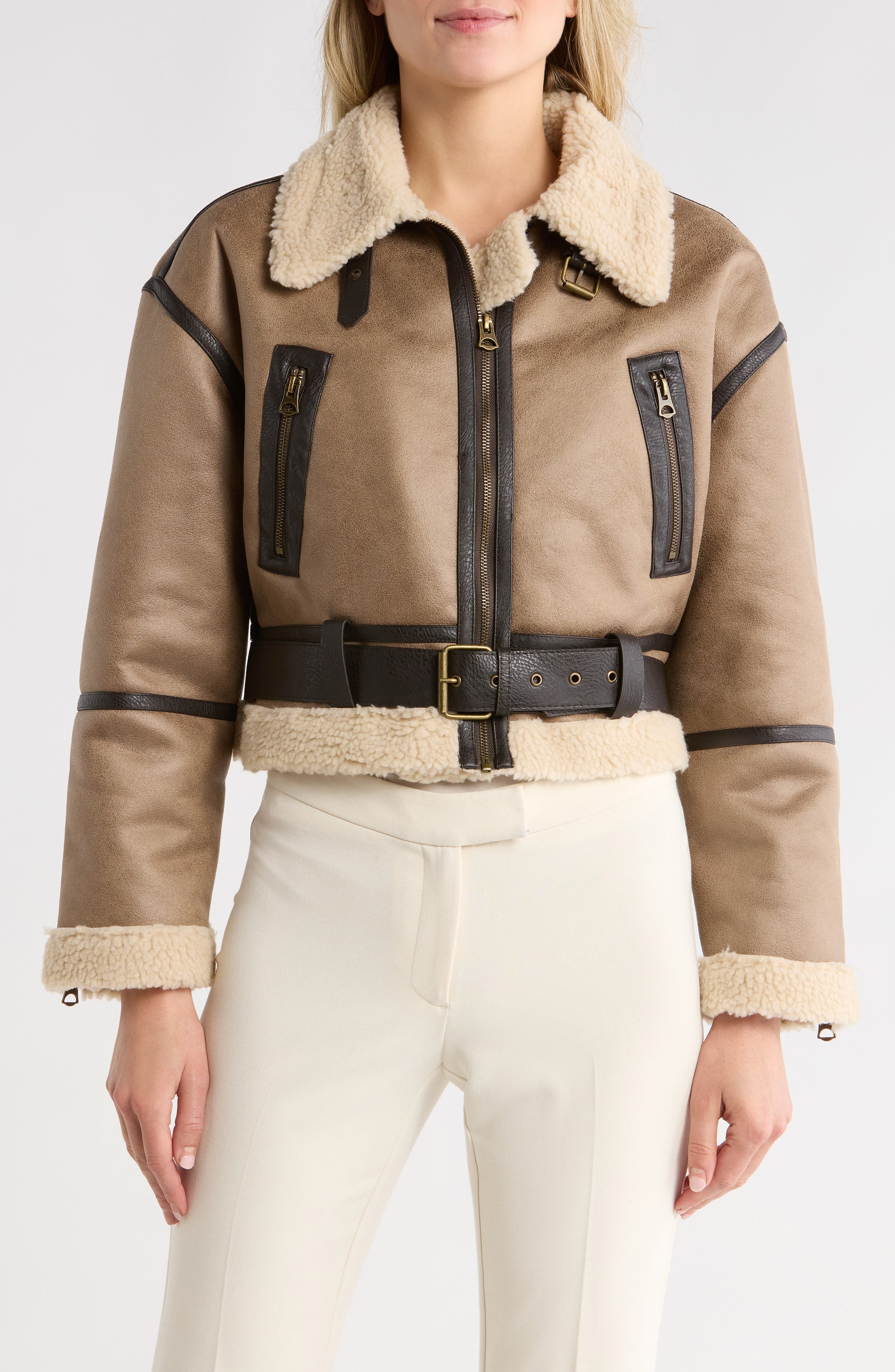 JASON WU Faux Shearling Trim Jacket