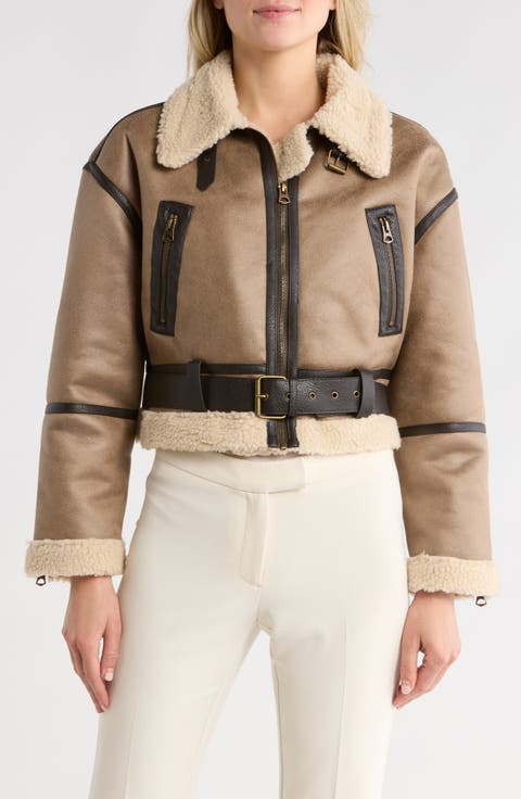 Faux Shearling Trim Jacket