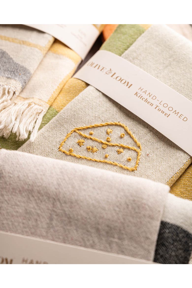 Hand Stitched Kitchen Towel Set, Alternate, color, Natural/Cream