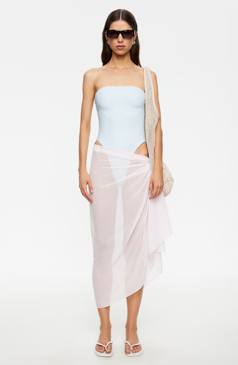 LIONESS Wavelength Side-Tie Cover-Up Skirt, Alternate, color, Bubblegum