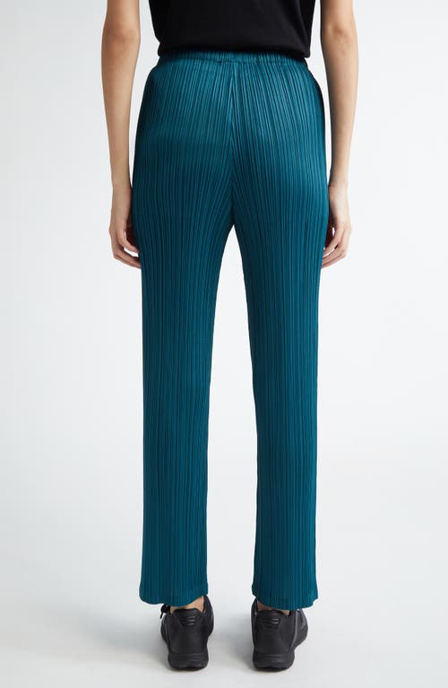 Issey Miyake Pleats Please  Monthly Colors January Pleated Pants In Blue Green